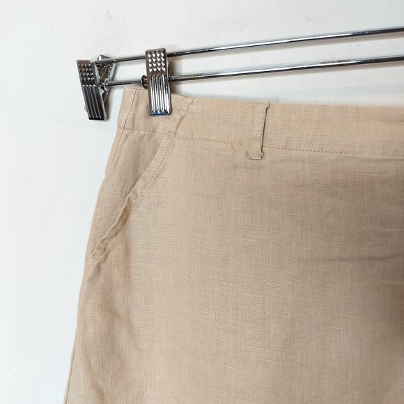 Autograph New York Linen Maxi Skirt Button Up Beige Natural - Picture 6 of 9